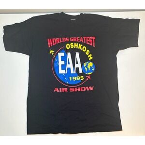 Vintage 1995 Single Stitch OSHKOSH 1995 AIR SHOW T-Shirt | XL